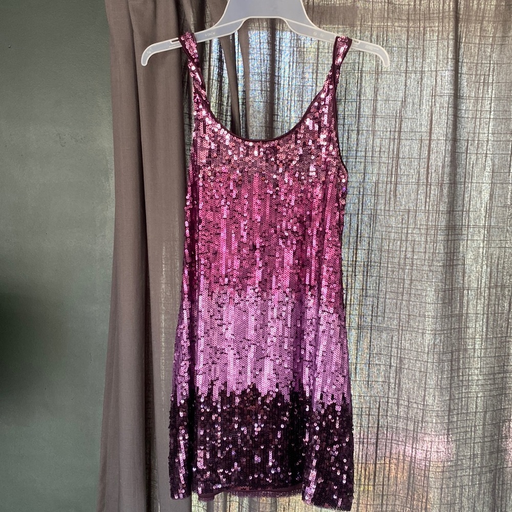 Express Sequin Purple Tank dress